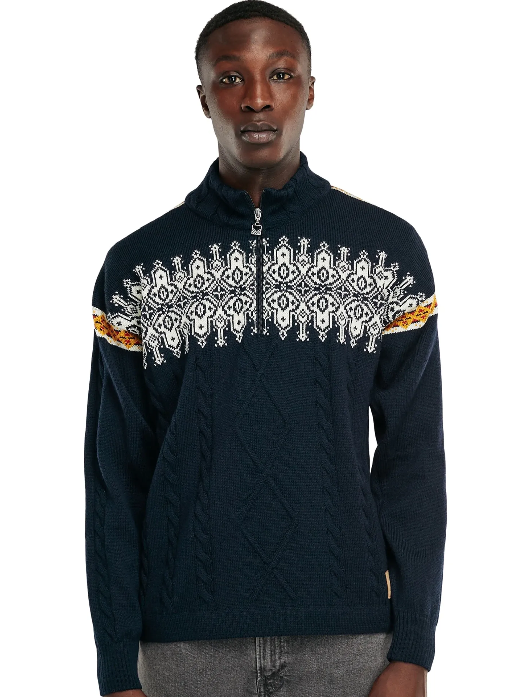Clearance Aspoy Men's Lightweight Wool Sweater Men Half-Zip