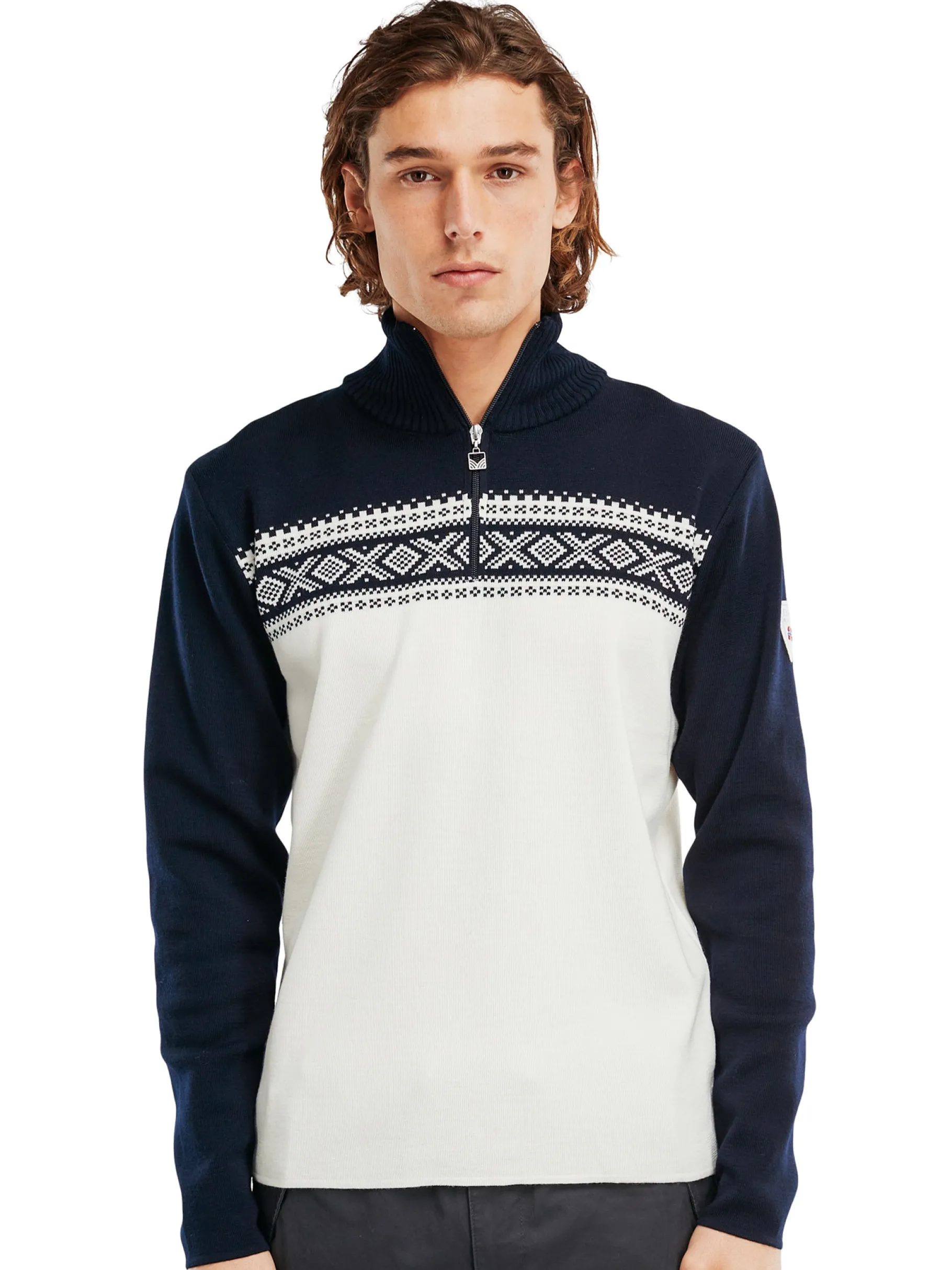 Best Sale Dalestolen Men's Merino Wool Sweater Men Half-Zip