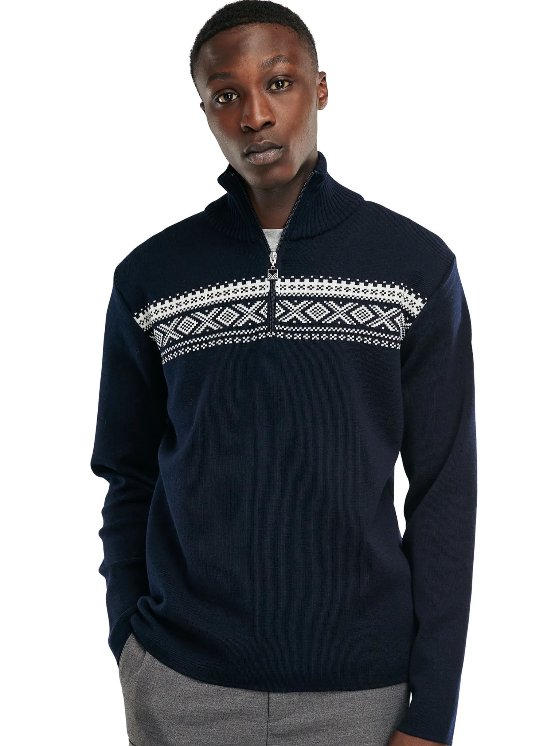 Discount Dalestolen Men's Merino Wool Sweater Men Half-Zip