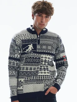 Cheap History Men's Sweater - Norwegian Wool Men Half-Zip